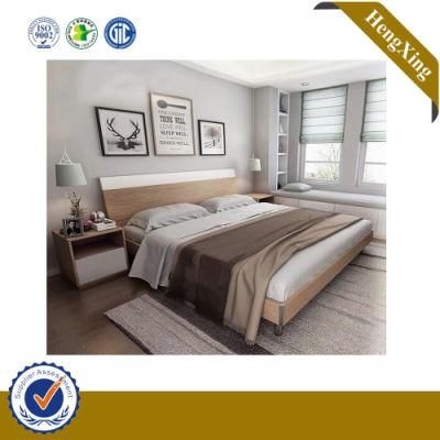 Modern Simple Stylish Home Melamine Bedroom Furniture Wooden Queen Double Bed