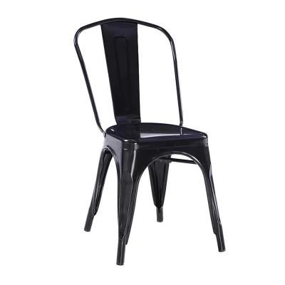 Home Outdoor Furniture Metal Matt Black Industrial Classic Design Unique Outdoor America Top Chair