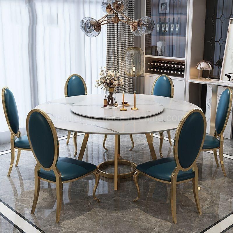 European Furniture Big Round Sintered Stone Dining Tables of Chairs
