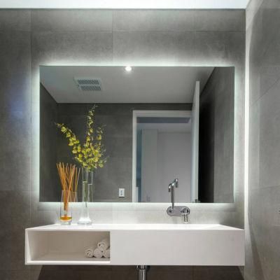 Salon Beauty Make up Wall Mounted Framed Fitting Mirror Illuminated LED Wall Mirror with Bluetooth Speaker