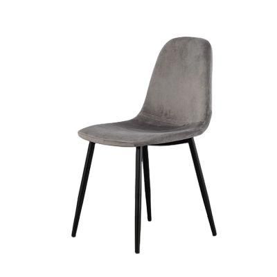 Wholesale Modern Luxury Fashion Classic Soft Fabric Upholstery Grey Cafe Dining Chair
