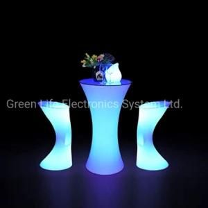 Factory Direct Sell High Quality LED Cocktail Bar Table Plastic Long Bar Table for Discount Party Lights