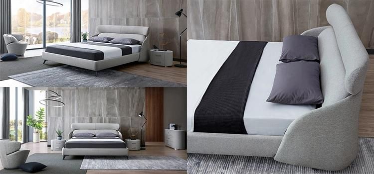 Modern Nordic European Style King Size Bed Fabric Bed Bedframe Home Bedroom Furniture