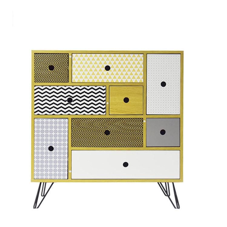 MDF Furniture 9 Drawer Wooden Dresser for Bedroom Storage