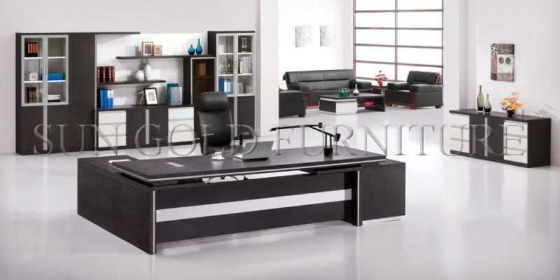 Manufacture Supply Black Wooden Manager Executive Desk (SZ-OD127)