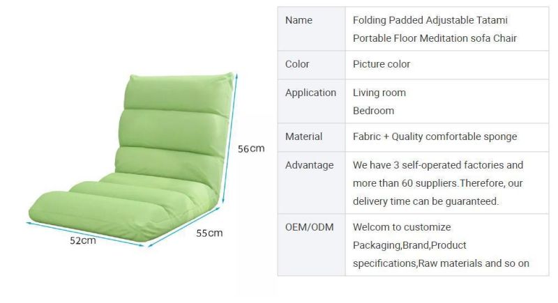 Folding Padded Adjustable Tatami Portable Floor Meditation Sofa Chair