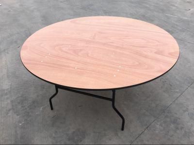48&prime;&prime; Banquet Round Wood Folding Table