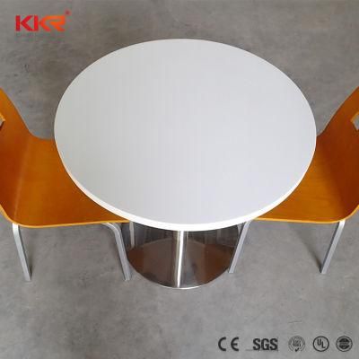 Modern 2 Seater Round Solid Surface Stone Restaurant Table