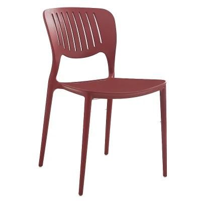 Modern Design Restaurant Cafe Bedroom Furniture Colorful Stacking PP Plastic Dining Chairs for Banquet