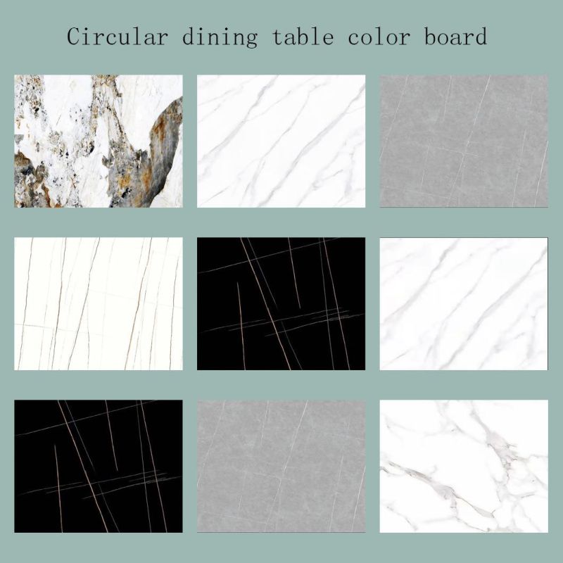 Customed Round Slate Countertop Dining Table White