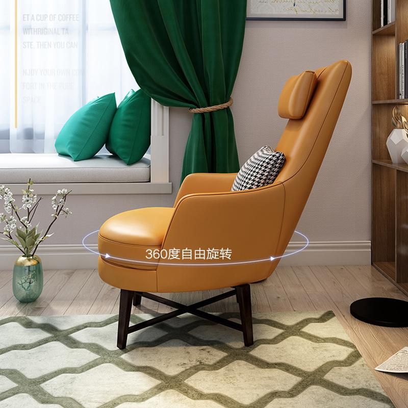 Italian Style Luxury Modern Fabric High Back Hotel Living Room Solid Wood Lazy Stylish Leisure Chair
