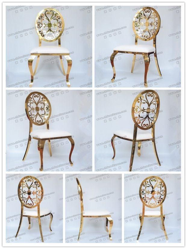 Modern Stainless Gold Oval Stainless Steel Wedding Chairs Yc-Ss44