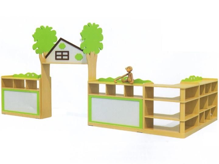 Preschool Wooden Toy Shelf Kindergarten Furniture for Children