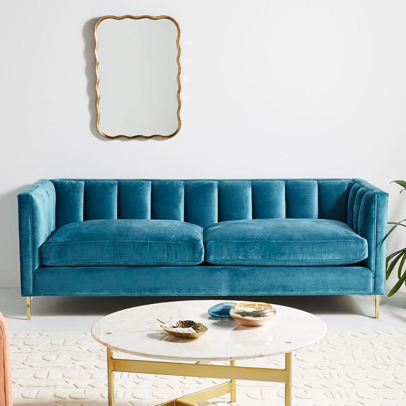 Modern Home Use Sofas Furniture Set Velvet Chesterfield Sofa for Living Room