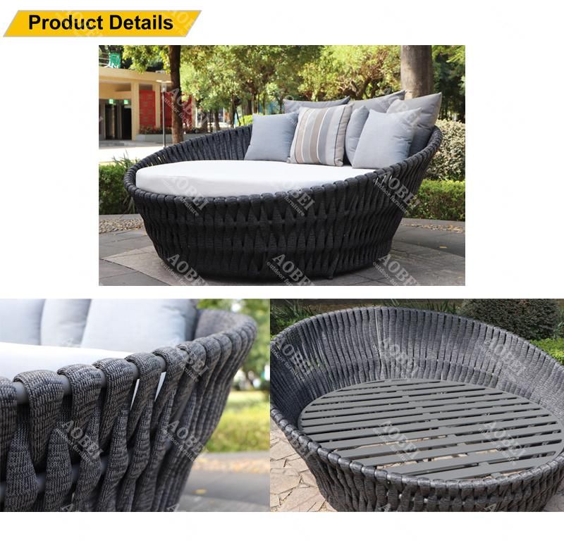 Modern Wholesale Outdoor Garden Patio Hotel Restaurant Villa Cafe Rope Dining Table Chair Furniture Set