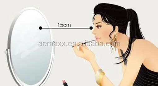 Modern Double-Sided 5X 10X Magnification LED Touch Makeup Vanity Mirror