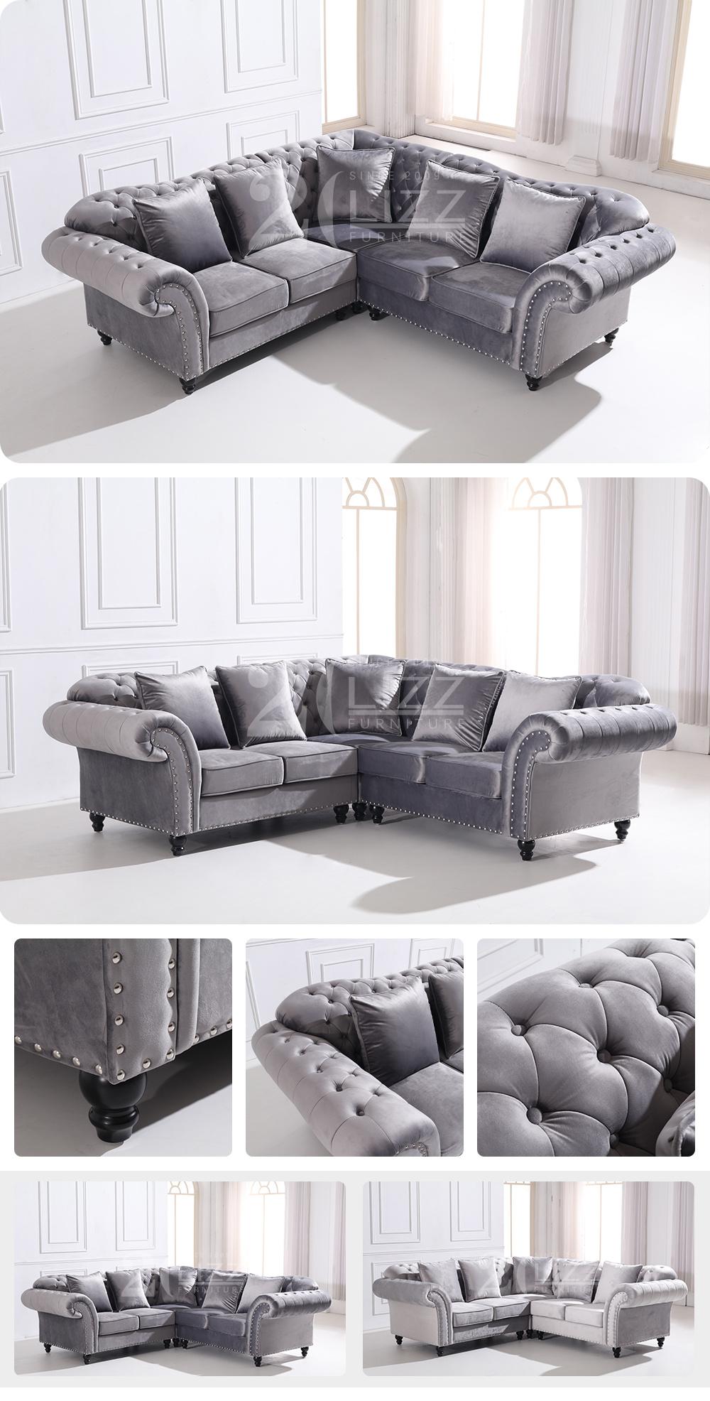 Wholesaler Modern Home Furninture L Shape Fabric Sofa