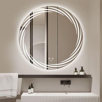 LED Mirror Lamp Bathroom Makeup Mirror Round Shape Intelligent Lighting Decorative