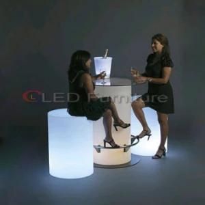 LED Round Plastic Bar Stools With16colors Changing