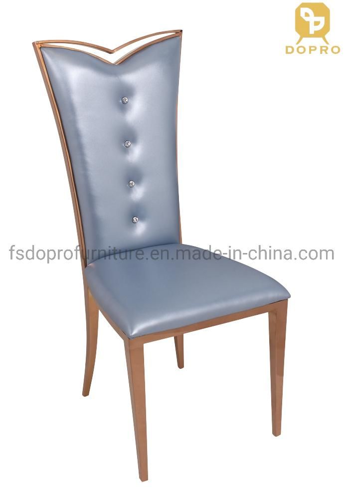 New Design Hot Sale Luxury Dining Room Furniture Dining Chairs with Golden Chrome Legs