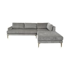 Full Grain L Shape Modern Brown Leather Sectional Sofa