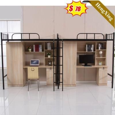Simple Design Office Furniture Single Size Beds with Wardrobe and Bookshelf Metal Bunk Bed