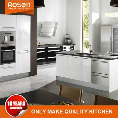 Open Style High Glossy White Lacquer Kitchen Cabinet Furniture