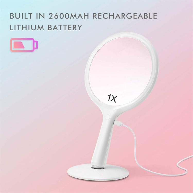 Lighted Makeup Rechargeable Handheld Mirror with 5X Magnification