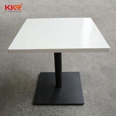 Pure White Artificial Stone Marble Top Dining Table