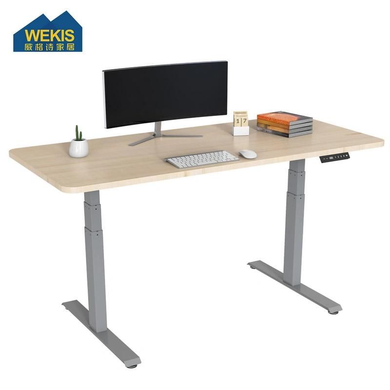 Natural Wooden Reliable and Good Professional Electric Height Adjustable Desk Electric Table Lift Desk Game Standing Office Desk