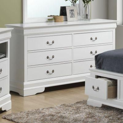 Classic Furniture Coffee Table Wooden Cabinet White Painting Babcock 6 Drawer Double Dresser Sideboard for Bedroom