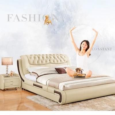Modern Simple Bedroom Leather Soft Bed 0177