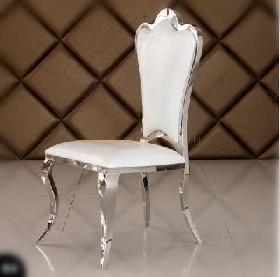 Modern Home Furniture Restaurant Furniture White PU Leather Golden Dining Chair
