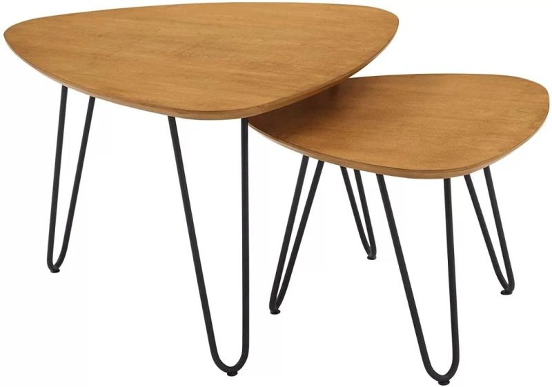 MID Century Modern Hairpin Coffee Table Set Living Room End Table