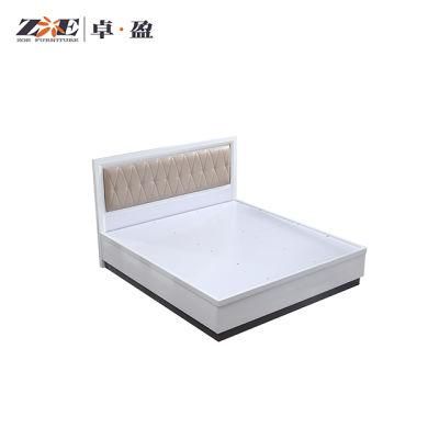 Wooden Home Furniture Bedroom Set PU Design Storage Bed