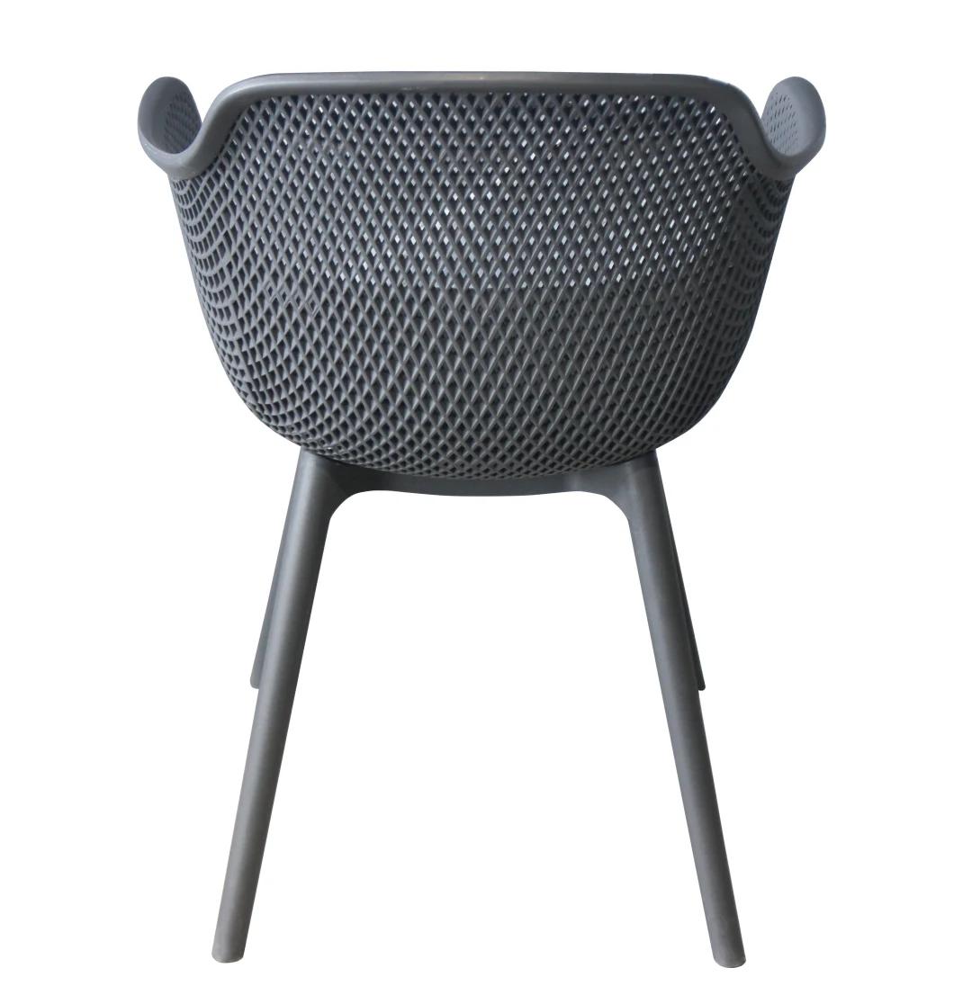 Wholesale Outdoor Furniture Modern Style Garden Furniture Blanding Plastic Chair Eco-Friendly PP Armrest Dining Chair