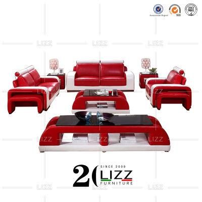 Contemporary High Quality Hotel Home Furniture Italian Modular Genuine Leather Sofa 1+2+3