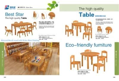 Beech Wood Study Table, Child Small Round Table, Student Table, Kid Wood Preschool Table, Nursery Table, Kindergarten Table