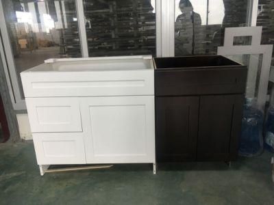 Shaker Style American Rta Solid Wood White Bathroom Vanity Made in China