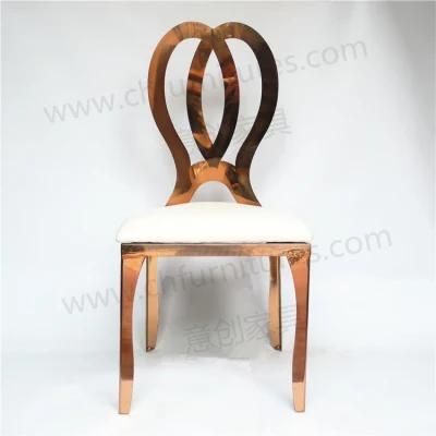 Chair Wedding White Throne Stainless Steel Chair Golden Banquet Modern Dining Chair Yc-Zs39