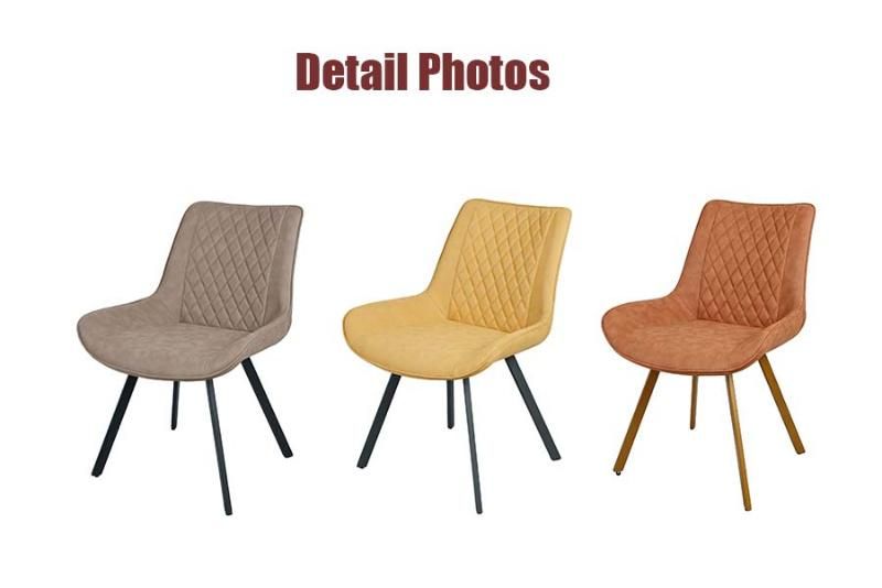 China Wholesale Home Europen Style Steel Furnitures Fabric Beautiful Upholstered Dining Chair