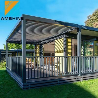 Customized Bioclimatic Windproof Outdoor Canopy Louver Adjustable Garden Pavilion Aluminium Modern Motorized Gazebo