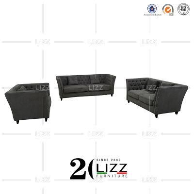 Newly Design Fabric Home/Hotel/Commercial Furniture Leisure Sectional Velvet Sofa Set with Metal Legs