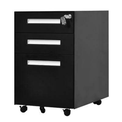 Metal Modern Furniture Mobile Filing Cabinet with Wheel and Drawers