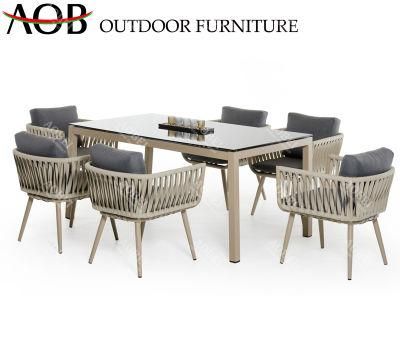 Modern Garden Exterior Home Hotel Bar Patio Restaurant Outdoor Dining Set Rope Chair Table Furniture