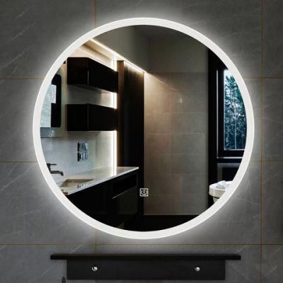 Round Decorative Mirror Wholesale Bathroom Mirror Illuminated Backlit Cosmetic LED Wall Mirror with Anti-Fog