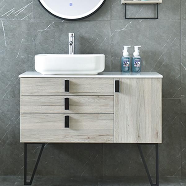 Modern Wall Mounted Cabinet Bathroom Vanity with Sink and Mirror