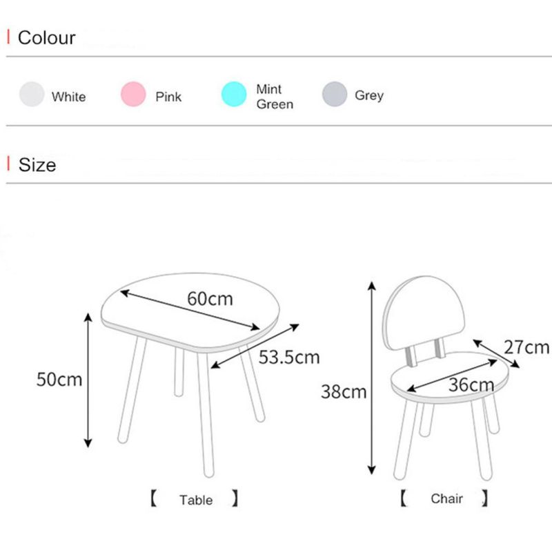 Wooden Cute Children Mushroom Shape Table and Chair Set Kids Home Furniture