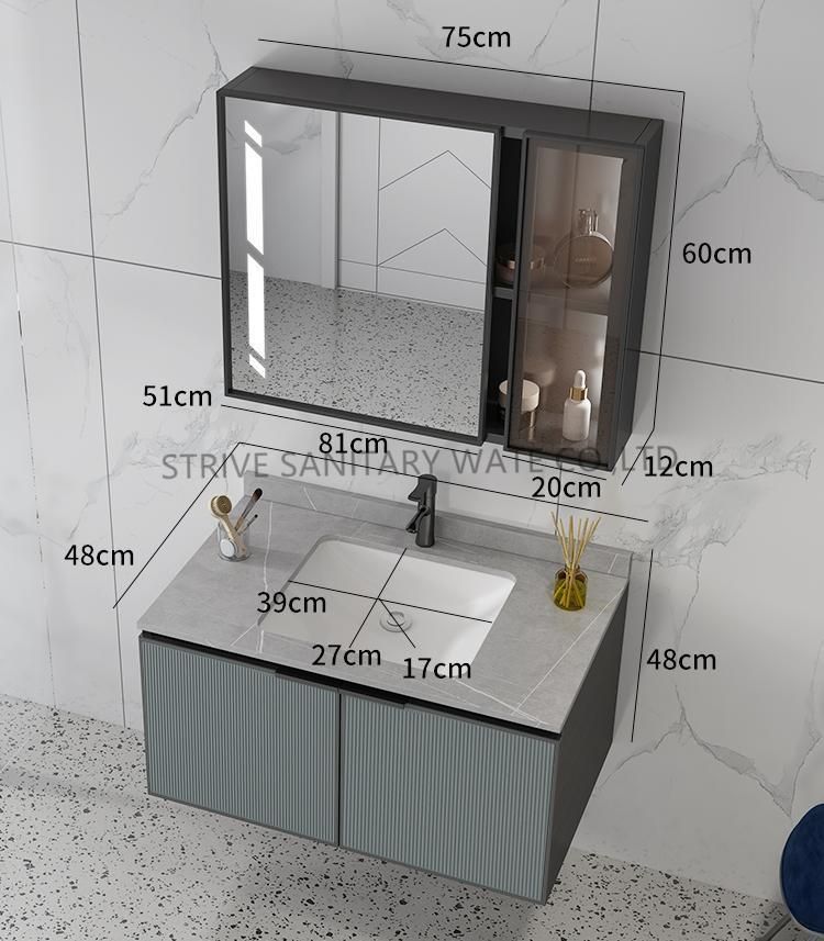 Modern Luxury PVC Bathroom Vanity with LED Mirror