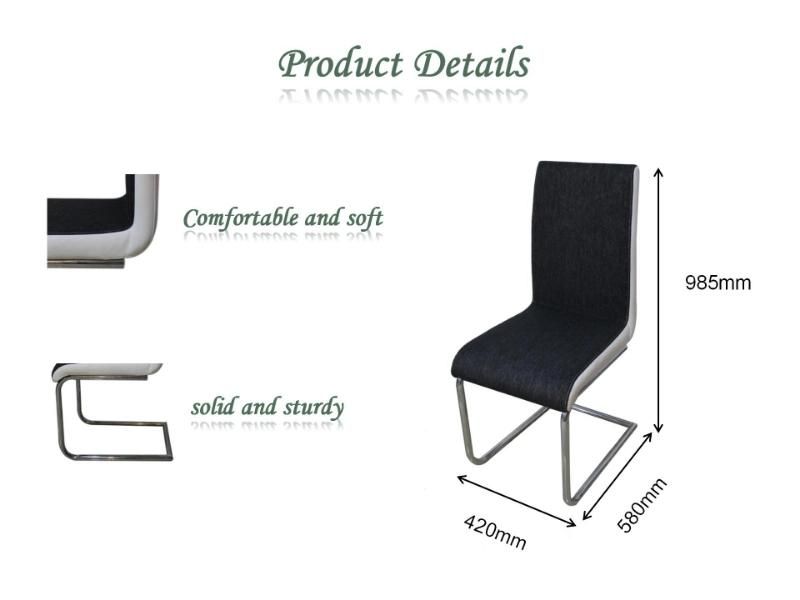 Modern Style Simple Design Chrome Steel Foot PU Leather Dining Chair